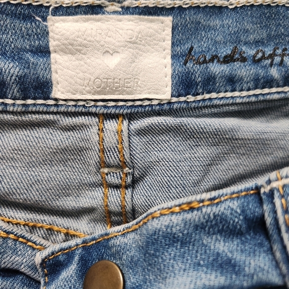 MOTHER Miranda Snap Down Mini Flare Skirt Denim Jean Size 27 - Picture 10 of 13